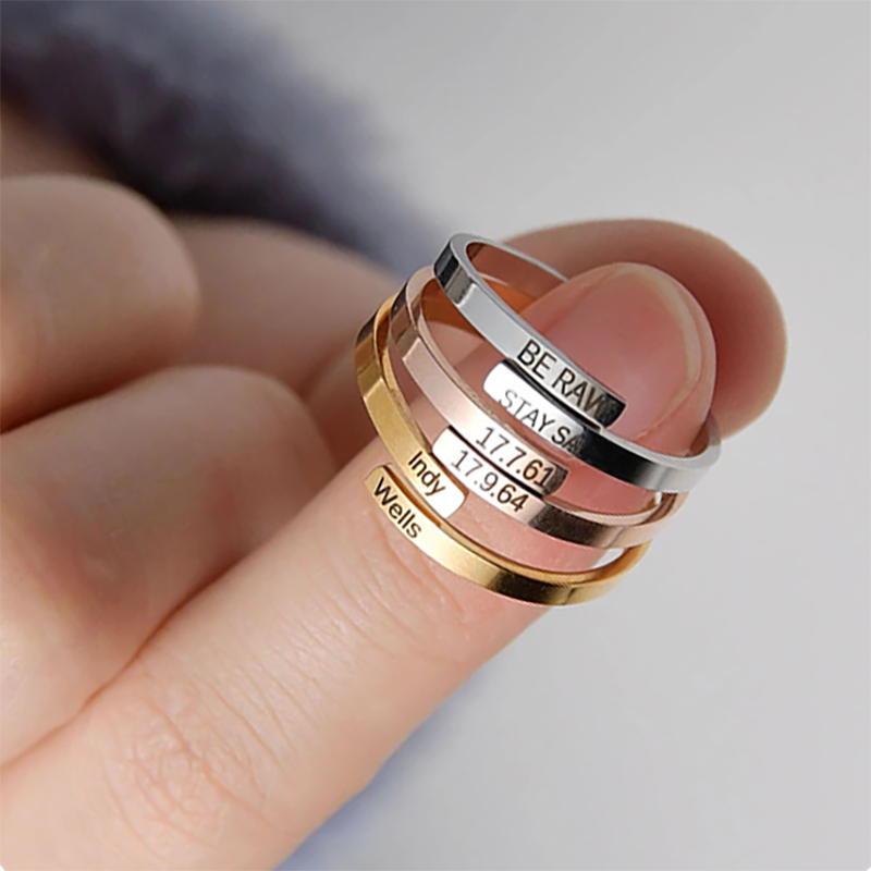 Wedding Z - Personalisierte Angepasst Edelstahl Aadjustable Gravierte Namen