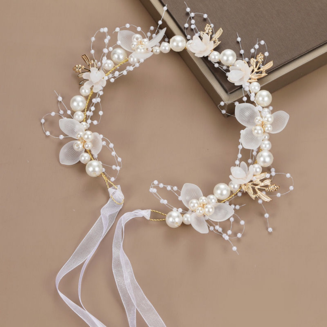 Wedding Arch Flower - One Fairy Imitationsperle, süßer Blumenkranz, Stirnband,