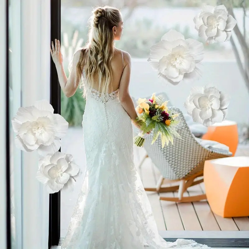 5 Packungen weiße Papierblumen – Wedding Power Supply Bewertung und Preis