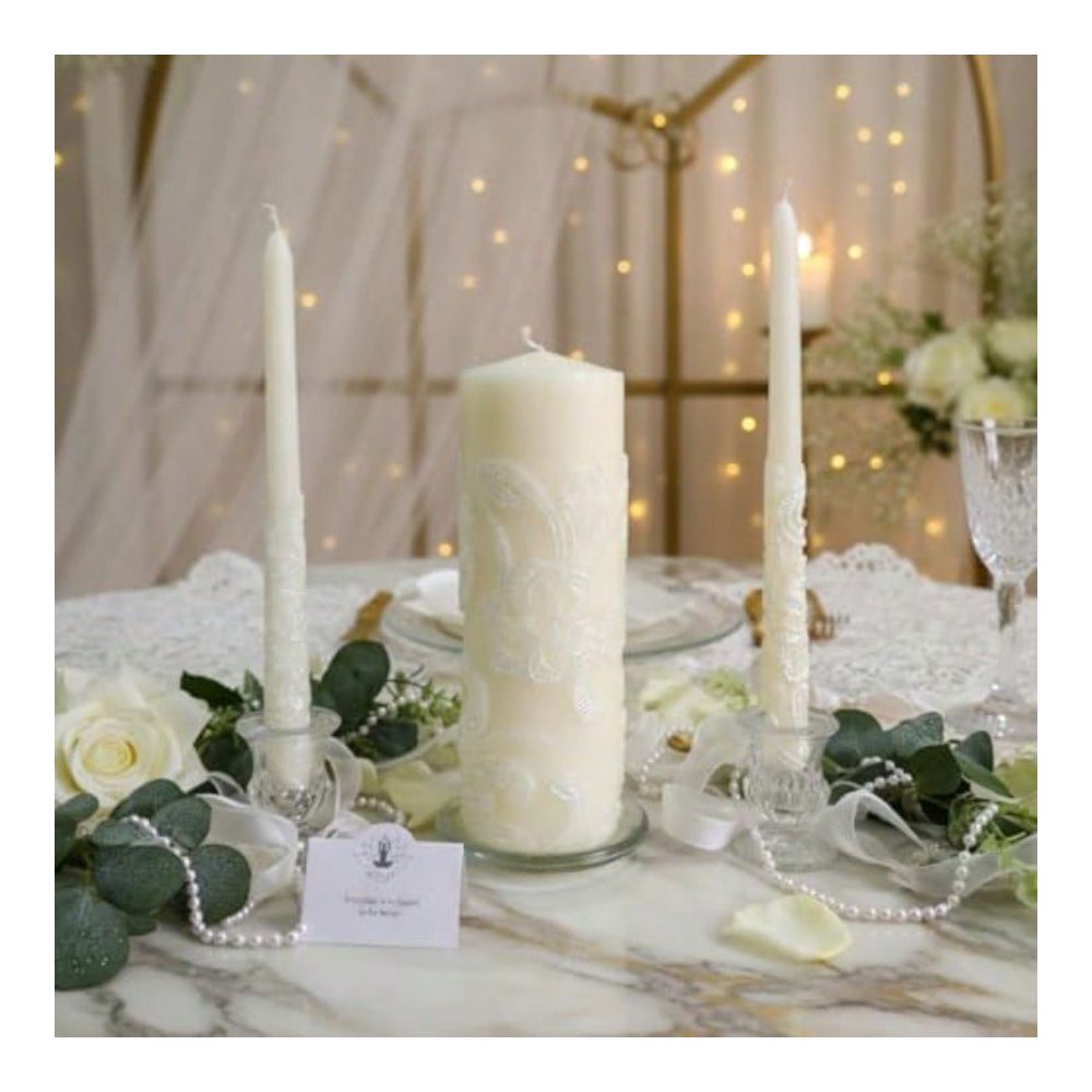 25 cm hohes cremefarbenes Hoch – Unity Candle Set Bewertung und Preis