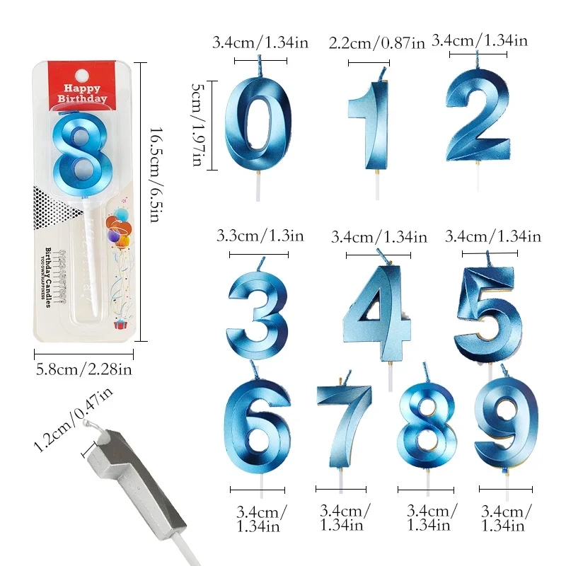 Blaue Zahlen-Kuchenkerzen, 0,  – Unity Candle Set Bewertung und Preis