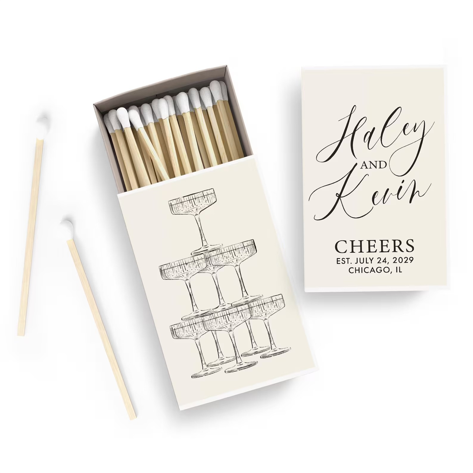 Personalisierte Streichholzsch – Champagne Tower Set Bewertung und Preis